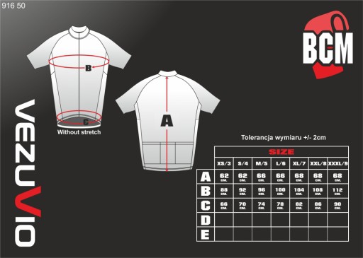 Koszulka rowerowa Vezuvio Polska rozmiar XXL