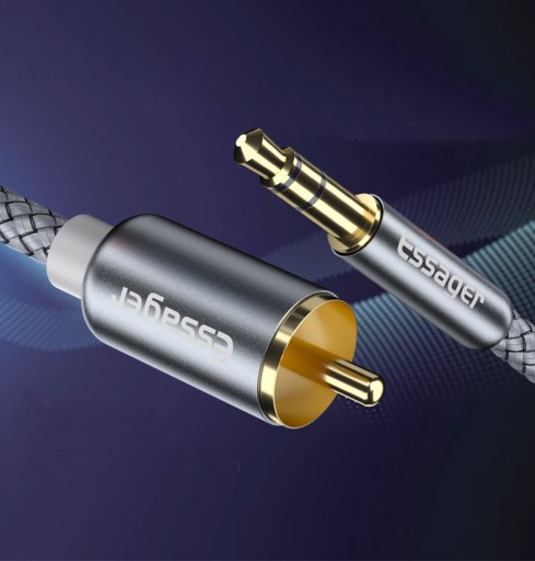 КАБЕЛЬ АУДИОКАБЕЛЬ HQ 2x RCA MINI JACK 3,5 ММ STEREO GOLD HD 3M
