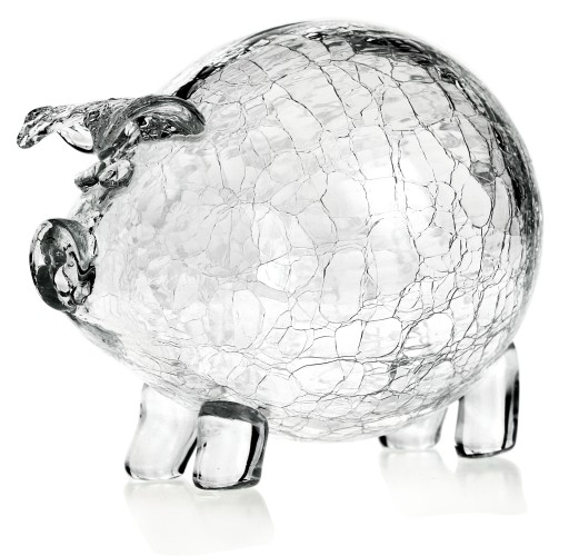 Большая стеклянная копилка PIGGY Crackle в ПОДАРОК, прозрачная, бьющаяся