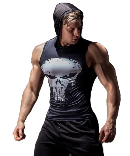 PUNISHER GYM Термоактивная футболка с капюшоном