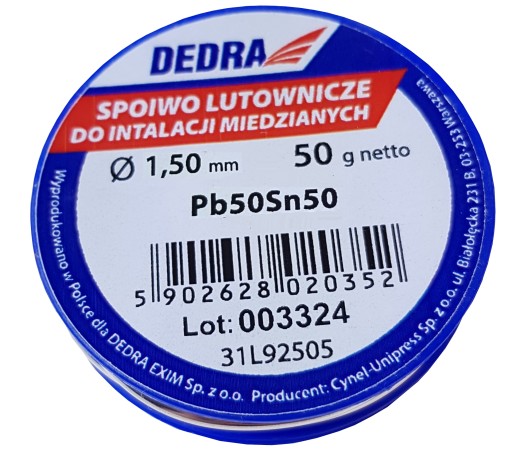 Припой с флюсом, олово 1,5 мм/ 50г