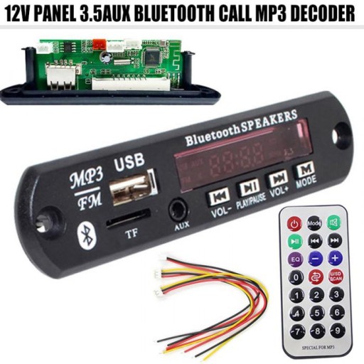 МОДУЛЬ BLUETOOTH-ПЛЕЕРА MP3 AUX РАДИО ПУЛЬТ ДУ USB