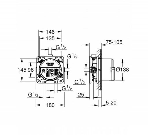 Ванна Grohe Smartcontrol 7в1 с сифоном и 30 сливами
