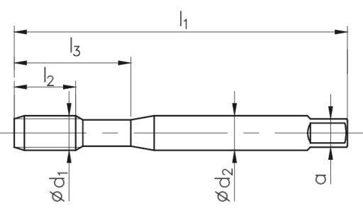 Машинный спиральный метчик M4 800X HSS-E TIN DIN 371-C FANAR
