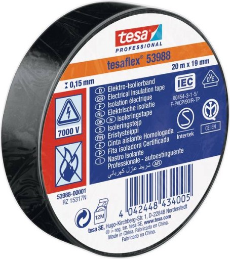 TESAFLEX 53947 ИЗОЛЯЦИОННАЯ ЛЕНТА TESA ПВХ 19 мм 20 МБ