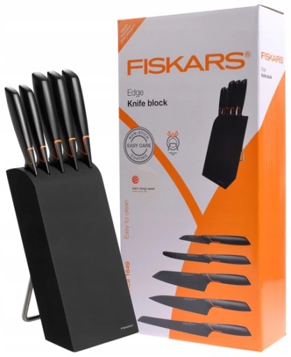 Набор из 5 ножей в блоке EDGE FISKARS С ЛЕЗВИЯМИ 1003099