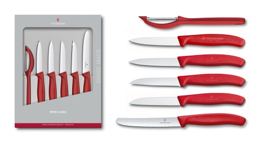 Victorinox Swiss Komplet noży z obieraczką w pudełku Classic 6 sztuk