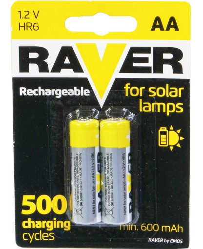 Ni-MH аккумулятор LR06 AA 600мАч RAVER SOLAR 2 шт.