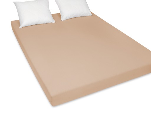 Prześcieradło jersey beżowe na gumce 200x200 cm