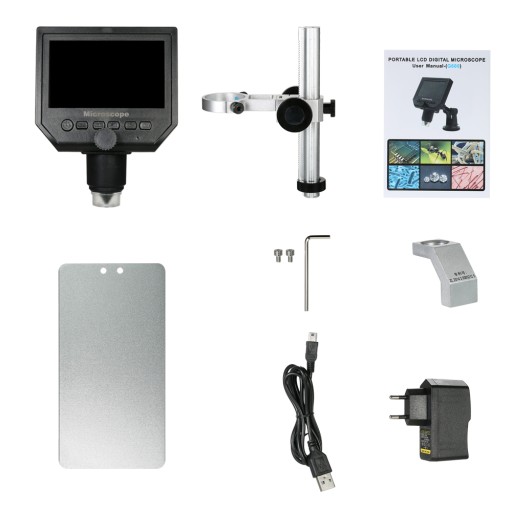 ЦИФРОВОЙ МИКРОСКОП x600 3,6 МП HD 4,3 дюйма + штатив