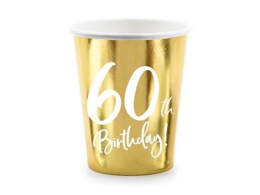 Чашки на 60-летие, ЗОЛОТО, 6 шт.