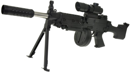 ШАРОВАЯ ВИНТОВКА M240 B ASG ЛАЗЕРНАЯ МЕТАЛЛИЧЕСКИЕ ПОДДЕРЖКИ ДЛЯ НОГ