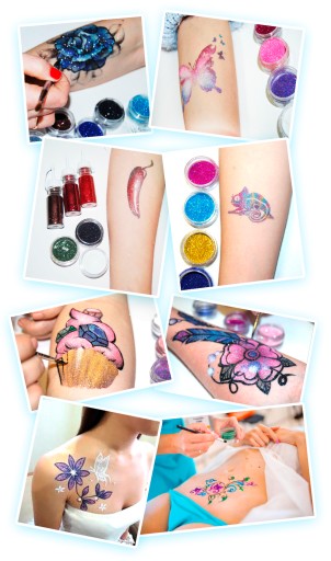 GLITTER Dust Tattoo 8 мл 5 мл 3 мл Шаблоны