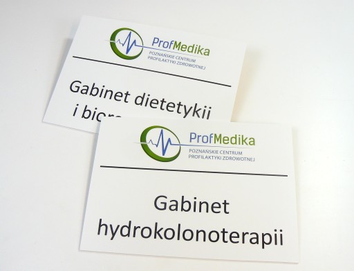 tablica szyld A4 druk UV płyta PCV 3mm tabliczka informacyjna z logo