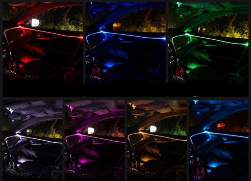 5M 6M EL WIRE ВОЛОКОННО-ОПТИЧЕСКИЙ СВЕТОДИОД RGB AMBIENT PILOT ПРИЛОЖЕНИЕ