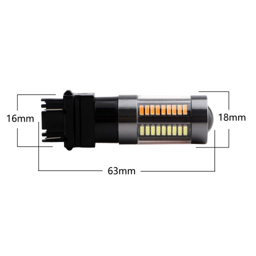 DUAL COLOR P27/7W 66 светодиодов 4014 3157 белый + оранжевый