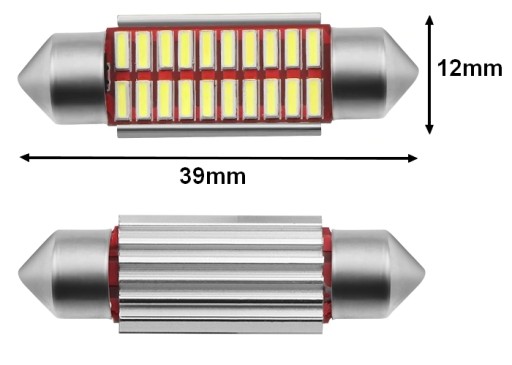 ТРУБКА ЛАМПОЧКА 39мм CANBUS TUBE 20x LED C5W C10W