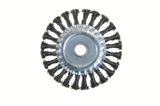 SZCZOTKA DRUCIANA DRUT SKRĘCONY 120 MM OTWÓR 16 MMSZCZOTKA TARCZOWA DO SZLI
