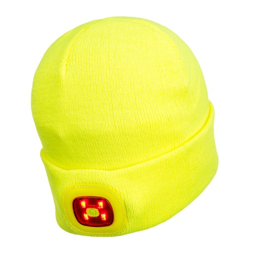 ИЗОЛИРОВАННАЯ ЗИМНЯЯ ШАПКА С USB-СВЕТОДИОДНЫМ ФОНАРЕМ ЖЕЛТАЯ B029