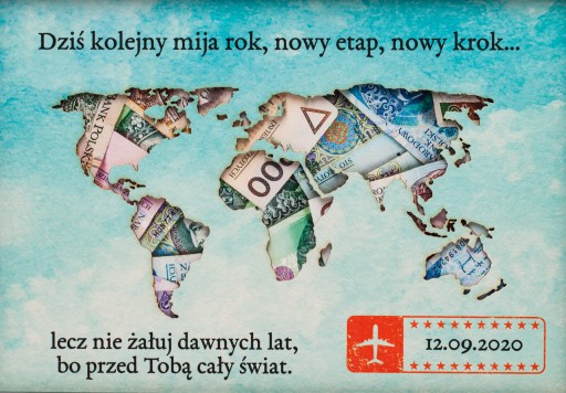 Prezent na urodziny koperta pudełko na pieniądze