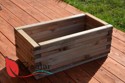 Деревянная прямоугольная подставка для цветов Wooden Flower Pot 80