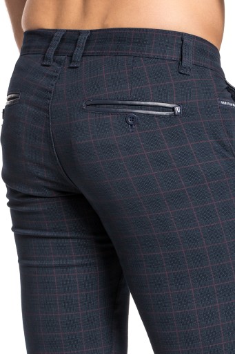SPODNIE MĘSKIE W KRATĘ VANKEL JEANS 059 -100cm/L32