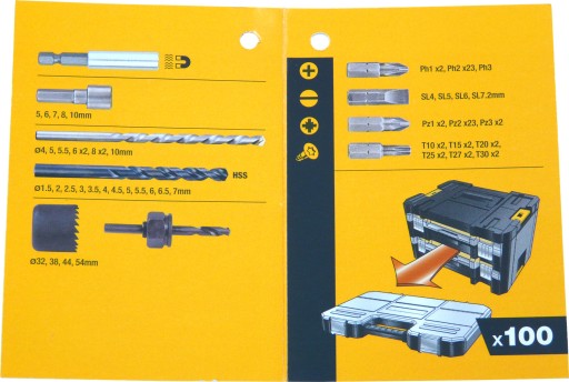 DEWALT DT71569 СВЕРЛА КОРОНОЧНЫЕ ПИЛА НАБОР 100 шт.