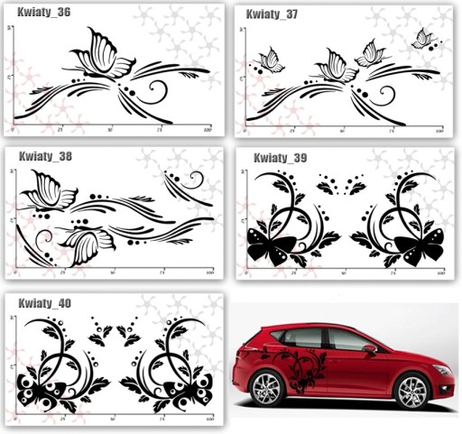 NAKLEJKA na samochód AUTO bok naklejki 50X100CM L