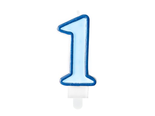 Свеча на день рождения №9 синяя, 7 см