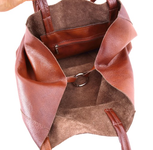 TOREBKA SKÓRZANA WOREK TORBA SKÓRA SHOPPER BRAZOWA