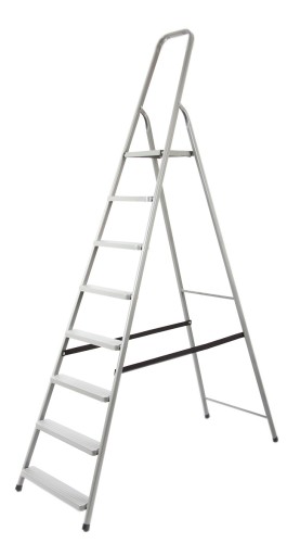 Drabina Drabest stalowa domowa 8 stopni szczebli 125 kg 3,68 m