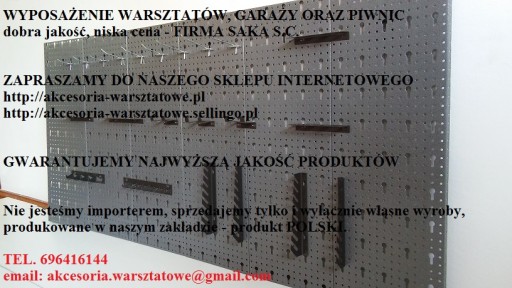 ŚCIANKA TABLICA WARSZTATOWA 6 PŁYT + KPL ZAWIESZEK