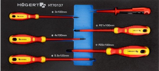 HOGERT INSERT HT7G137 НАБОР ОТВЕРТОК 1000 В 6 шт.