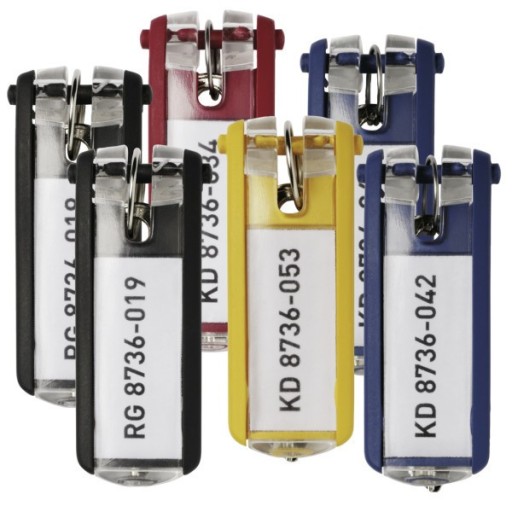 Zawieszki do kluczy Durable, Key Clip, 6 sztuk, żó