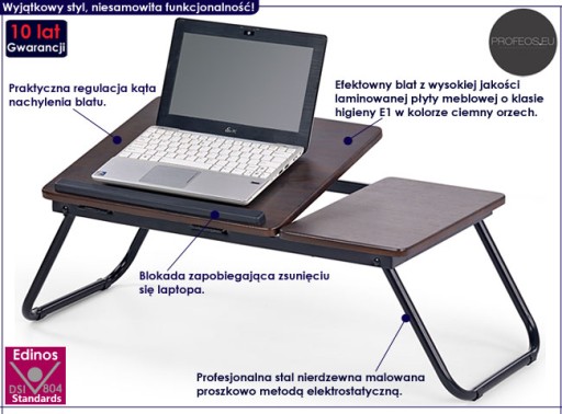 STOLIK ŚNIADANIOWY DO ŁÓŻKA POD LAPTOPA REGULOWANY