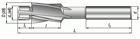 Зенковка с направляющей DIN 373 M35 HSS Co, резьба M6