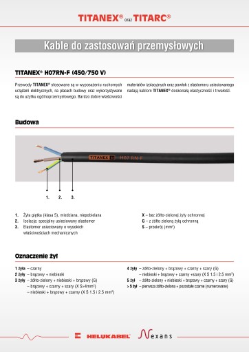 PRZEWÓD kabel siłow gumowy HELUKABEL 4x1,5 TITANEX
