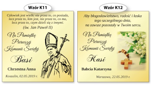 PREZENT PIERWSZĄ KOMUNIĘ ŚW ZESTAW ANIOŁKI GRAWER