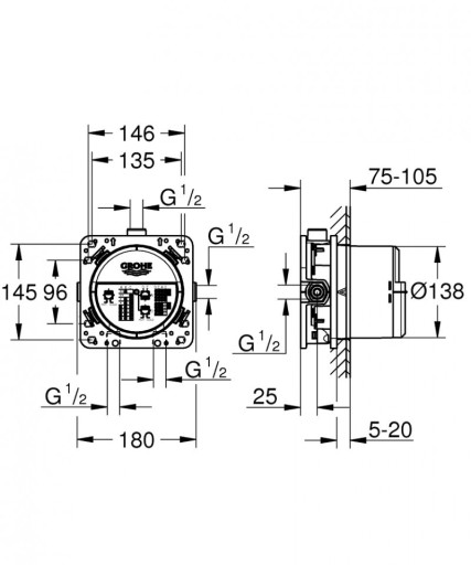 Grohe 24094000 Eurocube zestaw 7w1 z wylewką