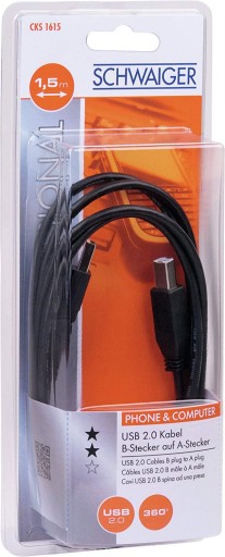 КАБЕЛЬ КАБЕЛЬ USB A – USB B – УГЛОВОЙ ПРИНТЕР СКАНЕР