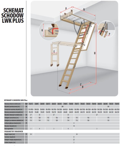 Schody Strychowe Fakro LWK PLUS 70x130 ciepłe