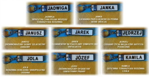 Брелок НОМЕРНОЙ ЗНАК С ИМЕНАМИ И ФРАЗАМИ