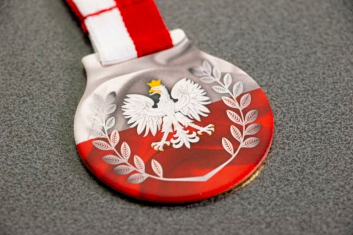 цветная медаль по настольному теннису 5 см + лента + гравировка