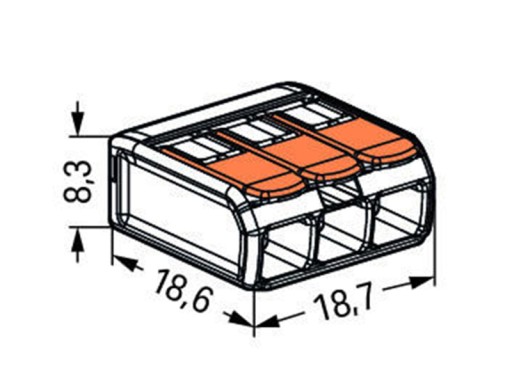 ZŁĄCZKA WAGO 221-413 3x0,2-4mm2 COMPACT