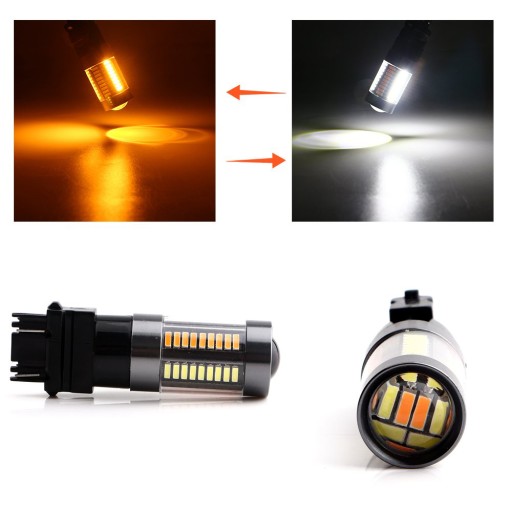 DUAL COLOR P27/7W 66 светодиодов 4014 3157 белый + оранжевый