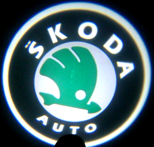Светодиодный логотип Skoda с беспроводной связью Fabia Octavia Superb