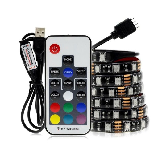 5 М RGB 5050 СВЕТОДИОДНАЯ ЛЕНТА ДЛЯ ТЕЛЕВИЗОРА ПОДСВЕТКА USB ПУЛЬТ ДУ USB