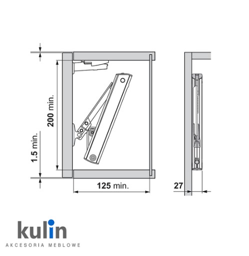 Комплект подъемника BLUM AVENTOS HK-XS 20K1101T набор