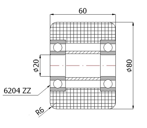 80-60 РОЛИКОВ ДЛЯ ТЕЛЕЖКИ FI 80 РОЛИК 80X60