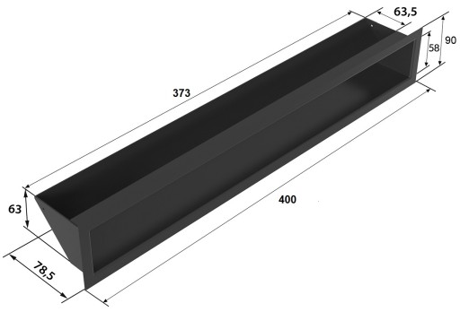 Luft 45S SF Grille Grille 90x400 Graphite 9x40 Metal Inlet